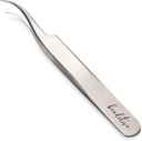 Beaditive High Precision Curved Tip Tweezers - 4.5" Craft Tweezers for Sewing, Beading & DIY Crafts - Non-Serrated Jewelry Tweezer Set with Fine Curved Tips - Stainless Steel Hobby Tweezers