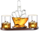 Middle Finger Whiskey Decanter Set - Wine Container & Middle Finger Glasses for Scotch, Tequila, Brandy, Rum, Bourbon & Alcoholic Drinks - Gift Accessories for Men, Dads, Boyfriends