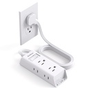 Cruise Essentials - płaski plug Power Strip, Addtam 5 ft Ultra Flat Extension Cord z 6 Outlets Extender, No Surge Protector for Cruise Ship, Travel, Dorm, Home Office (5ft)