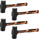 4PCS 4LB Sledge Hammer, 14.5 Inch Club Hammer with Forged Steel Head & Fiberglass Handle, Drilling Crack Hammer for Camping, Removing
