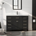 LUCKWIND 48" Modern Bathroom Vanity and Sink, Painted Bathroom Storage Cabinet with Single Resin Sink, Two Doors and Four Drawers, Include Faucet Without Mirror, Black