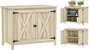 Outsunny Wood Garden Shed, Compact Outdoor Storage Cabinet Potting Shed with Inner Shelf and Double Doors for Backyard, Patio, Lawn, Natural Wood