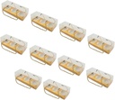 Luxshiny Plastic Cupcake Boxes Set 10 Pcs Rectangular Cupcake Containers Handles Portable Dessert Boxes for Birthday Wedding