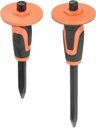 HARFINGTON 1Set Masonry Chisel 9.8" /11.8" Pointed Head with Hand Guard Protection Pointed Chisel Rock Concrete Mortar Stone Chisel for Stone Brick Breaking Carving Demolishing Splitting