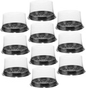 10Pcs Clear Pet Cake Containers with Lids Plastic Food Packaging Boxes for Cake Slices Transport and Display Transparent Thickened Dessert Carriers for Pastry Storage
