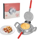 Wolfwo Traditional Rotating krumkake Iironr & Thin European-style waffles, Pizzelle Iironr Suitable for Gas Stoves,Electric furnace, Wood Cones, Perfect for Handcrafted Home Baking, Cast Aluminum