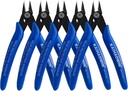 KAIHAOWIN Micro Wire Cutters with Spring, 5 Pack, 5 inch Precision Mini Flush Cutters Bulk, Nippers, Flush Cutting Pliers, Wire Snips, Small Side Cutters for Electronics Crafts Jewelry-Blue