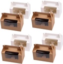 10Set Clear Cupcake Muffin Boxes with Two Compartments for Showers Birthdays and Special Events for Treats and Party Favors