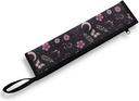 COEQINE Black Utensil Holder Case for Fork Spoon Knife Organizer,Pink Buttterfly Moon Leafproof Travel Spoon Case With Handles Machine Washable Portable Cutlery With Zipper