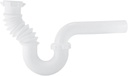 Highcraft Flexible P-Trap 1-1/2" Expandable Sink Drain Pipe, White Plastic P-Trap for Kitchen Sink and Bathroom Sink Tubular Drain Applications