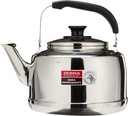 Extra Large Size 7.5 Liter Zebra Polished Mirror Finish Stainless Steel Whistling Canister Stovetop Teakettle Tea Kettle Teapot, Gas Electric Induction Compatible