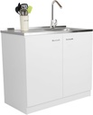 Tuhome Napoles Utility Kitchen Sink, Storage Cabinet with Shelf and Double Doors – All-in-One Kitchen Sink Cabinet for Home or Laundry