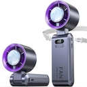 Kimguard Handheld Portable Turbo Fan with Ice Cooler, Speed (1-199) Rechargeable Personal Fan[20000 RPM] Small Pocket Fans for Travel/Outdoor/Home/Office, Purple
