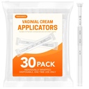 30 PACK Disposable Vaginal Suppository Applicator for Women, Fits Most Lubricants Creams Gels Pills Tablet Suppositories, Threaded End, Soft & Small Tip, with Dosage Markings, Individually Wrapped
