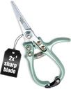 Modern Sprout Pruning Shears - Herb Snipping Scissors- Lightweight Gardening Tools W/Easy Lock - Flower Cutter Garden Shears - Carbon Steel Blade + Reusable Holster (Sage, 1-Pack)