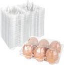 100PCS Plastic Egg Cartons Bulk 2x3 Egg Holders Style Holds 6 Eggs - Half Dozen Storage Perfect for Family Pasture, Groceries Chicken Farm, Refrigerator Storage