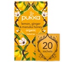 Pukka Herbs Organic Lemon, Ginger & Manuka Honey Herbal Tea, Immune Boosting Organic Tea Infusion Selection, With Turmeric, Ideal For Daily Support, 20 Total Tea Bags