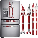 6 Pieces Christmas Refrigerator Handle Covers, Gnome Design Christmas Fridge Door Handle Covers Crafted as Charming Christmas Kitchen Decor for Fridge, Microwave, Oven & Dishwasher