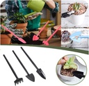 Mini Gardening Tools, 3pcs Portable Garden Hand Tools Set, Miniature Gardening Rake Trowel and Shovel for Seedlings, Bonsai, Succulents