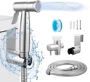 Spray, Multifunctional Hand-held Bidet Spray, Bathroom Diaper Shower, Hose and Accessories - Bidet Hand-held Toilet Sprinkler with Dual Spray Function(Silvery)