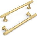 10 Pack 5 Inch(128mm) Kitchen Cabinet Handles Brushed Gold Cabinet Pulls Kitchen Cabinet Hardware Drawer Pulls for Cupboard Wardrobe