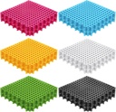 Tinideya 60 Pcs Drainage Tiles Interlocking Floor Tiles 11.8'' x 11.8'' Soft TPE Pool Floor Mat with Drain Holes Non Slip Drainage Mat Vented Floor Mats for Kitchen Bathroom Basement Deck, 6 Colors