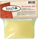 SamaN Staining Kit – Includes Sponge, 2 Cloths and Gloves to Effectively Stain Wood