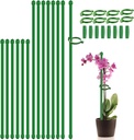 Plant Stakes 17inch &11inch SupKing Adjustable Length Plant Support Stake 16Pcs Green Orchid Stick with Clips for Indoor Outdoor,Garden Pole for Potted Tomato Amaryllis Vegetables Comes with 20 Ties