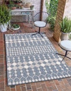 Unique Loom Outdoor Trellis Collection Area Rug - Traliccio (4' 1" x 6' 1" Rectangle, Blue/ Ivory)