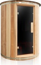 4 Person 78'H Traditional Outdoor Vertical Barrel Sauna Canadian Red Cedar 6KW Harvia Heater for Home Garden
