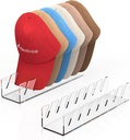 Nicetree Hat Organizer for Baseball Caps, 2 Pcs No Install Acrylic Hat Racks for 14 Baseball Caps Storage, Hat Stand for Caps Display and Organizer for Dresser, Bedroom, Closet, Office