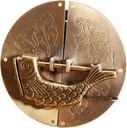 Door Knocker Iron Drawer Cupboard Cabinet Jewelry Box Chest Door Lock Latch Plate Pulls Handle Knocker Vintage Chinese Old Fish Lock