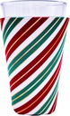 Christmas Stripes Pattern Pint Glass Coolie (2 Pack)