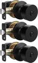 goldenwarm Black Door Knobs Interior, Privacy Door Knob Black Door Knobs Interior Bulk Matte Black Privacy Door Knobs for Bedroom or Bathroom (3 Pack)