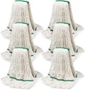 20oz Commercial Cleaning Mop Head Replacements- 6 Pack Heavy Duty Industrial Cotton Looped End String Cleaning Mop Head Refills,Used for Home,Garage,Office and Kitchen,White Mop Refills