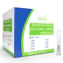 100 Pack 27 Ga 1/2 inch Disposable Needles with Caps for Scientific and Industrial Dispensing Individually Wrapped