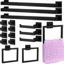 17 Pcs Matte Black Bathroom Hardware Set 23.6 Inch Stainless Steel Bathroom Hardware Set Matte Bath Towel Bar Kit Black Bathroom Wall Mounted Towel Racks for Bathroom Supplies