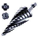 toolant Four Spiral Flute Cobalt Step Drill Bit(Pro), 3/16" - 7/8"(12 Step Size) Impact Ready Unibit Step Drill Bit, 1/4" Hex Shank Step Bit for Metal, Stainless Steel, Aluminum, Plastic